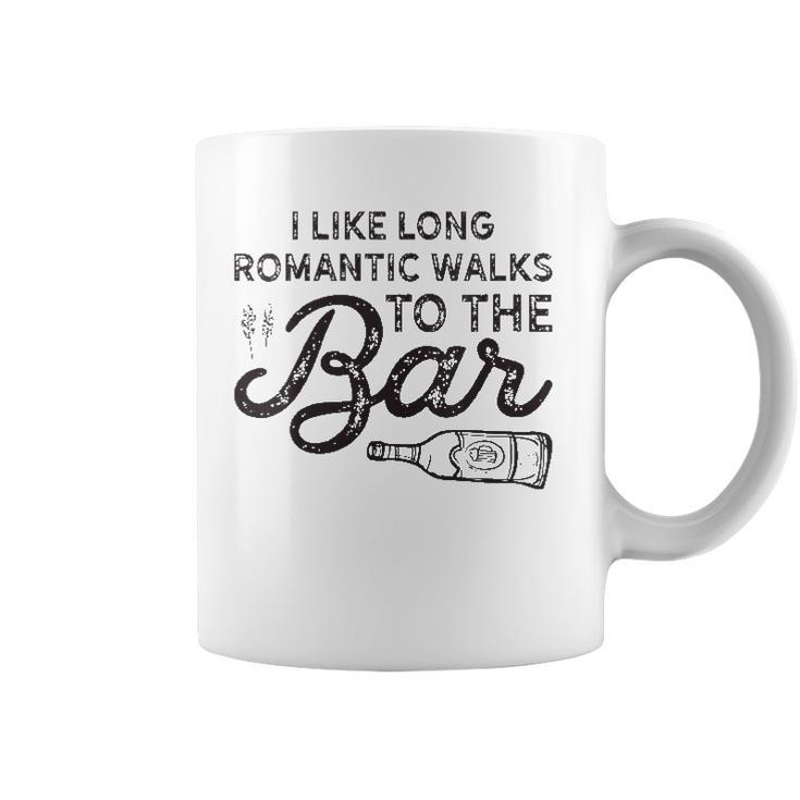 Womens I Like Long Romantic Walks To The Bar Funny Drinking  Coffee Mug