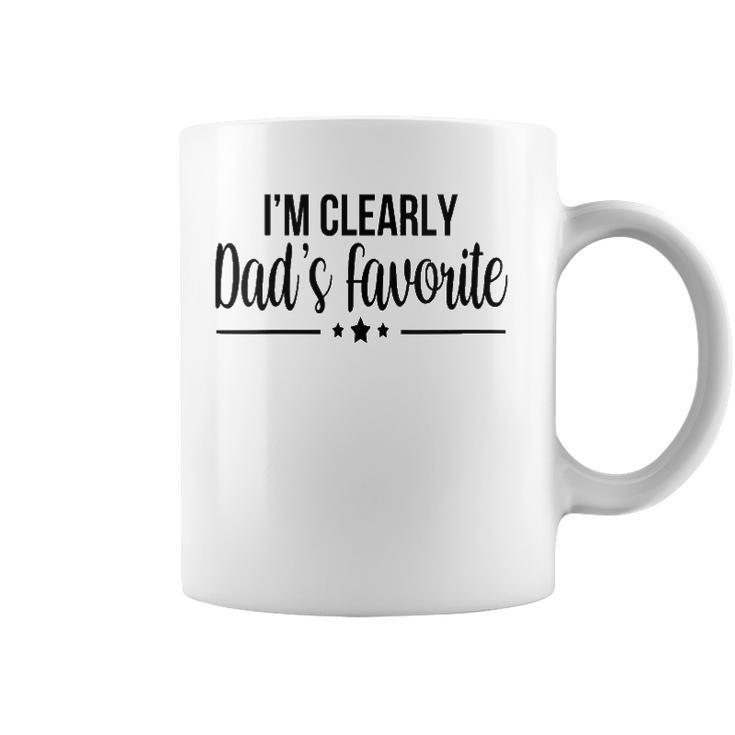 Womens Im Clearly Dads Favorite Son Daughter Funny Cute Coffee Mug