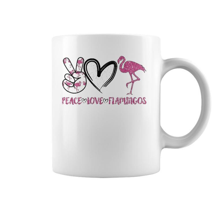 Womens Peace Love Flamingos Funny Flamingo Lover Women Gift Coffee Mug