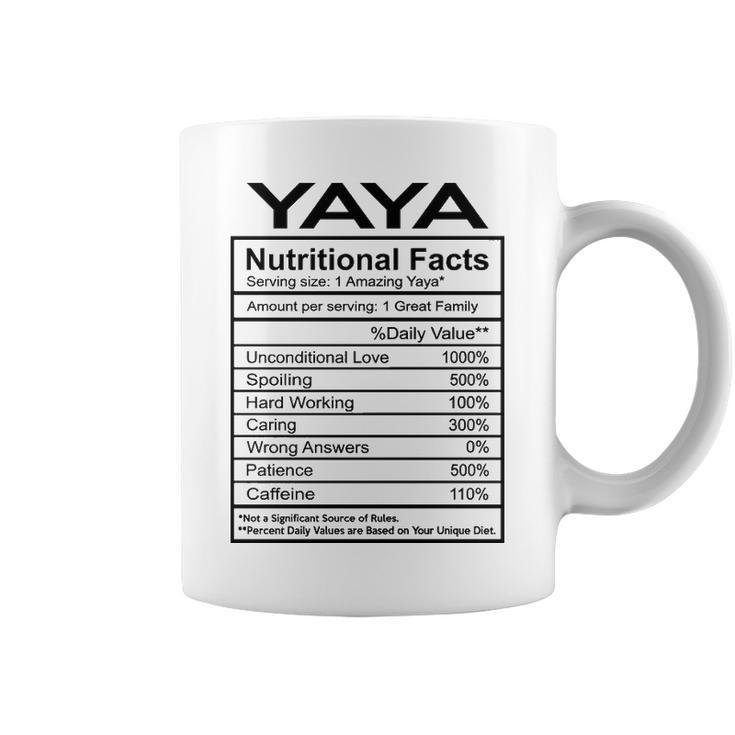 Yaya Grandma Gift   Yaya Nutritional Facts Coffee Mug