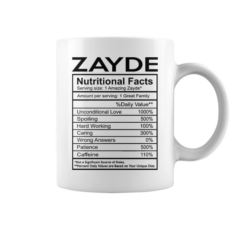 Zayde Grandpa Gift   Zayde Nutritional Facts Coffee Mug