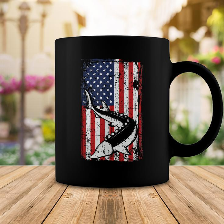 4Th Of July American Flag Sturgeon Fishing Dad Grandpa Gifts Coffee Mug Funny Gifts