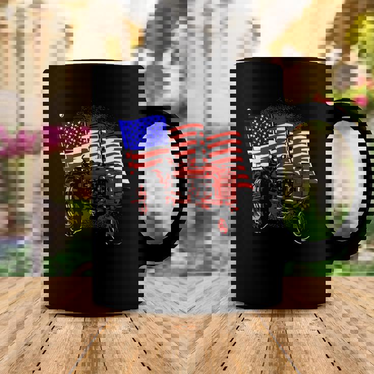 4Th Of July Gift Patriotic Farmer Us Flag Tractor Farmer Coffee Mug Unique Gifts