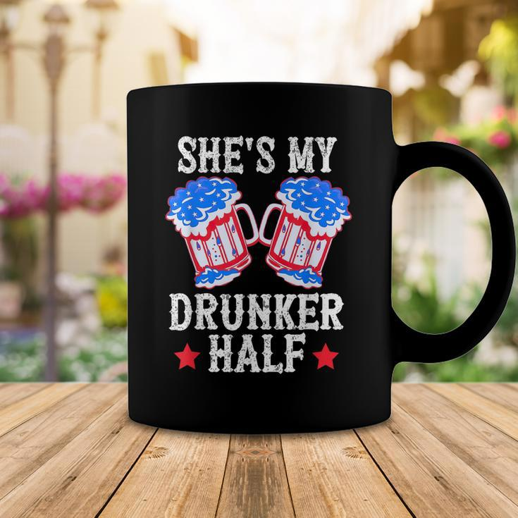 4Th Of July Matching Couple Shes Is My Drunker Half Coffee Mug Funny Gifts