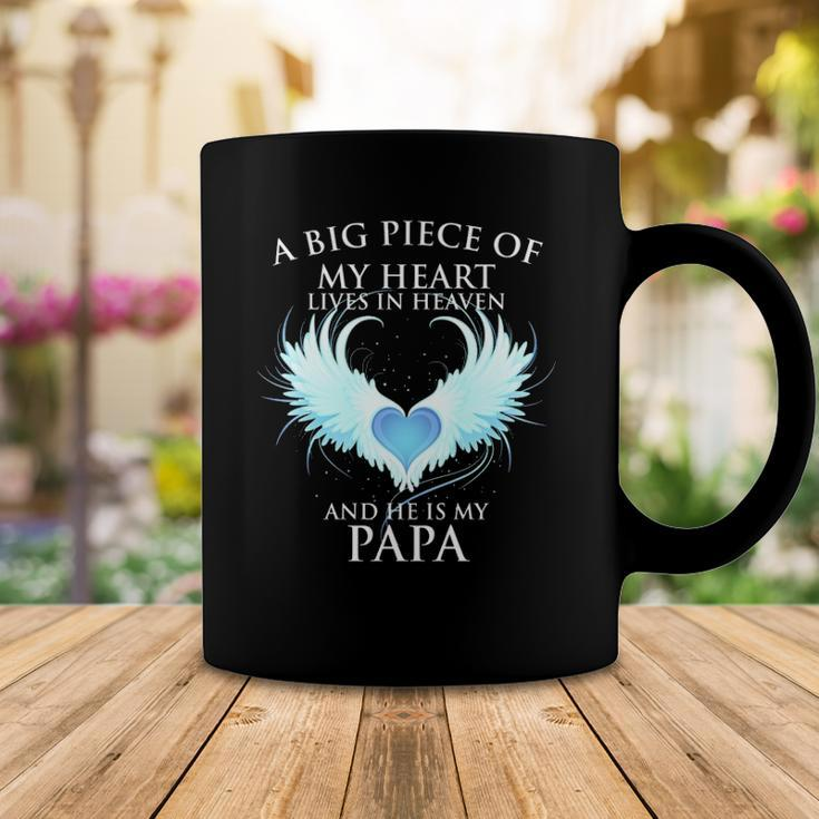 A Big Piece Of My Heart Lives In Heaven And He Is My Papa Te Coffee Mug Unique Gifts