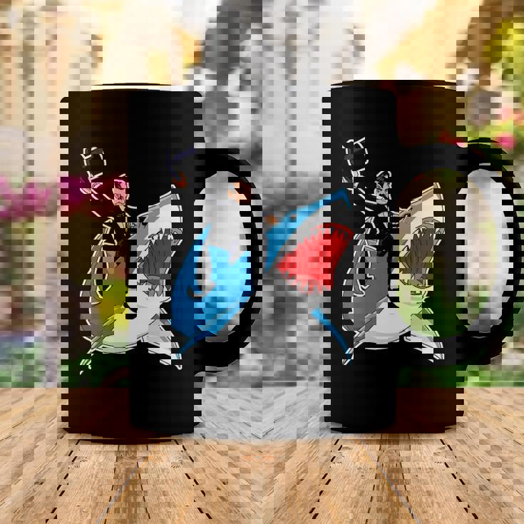 Abraham Lincoln Riding A Shark 4Th Of July Coffee Mug Unique Gifts