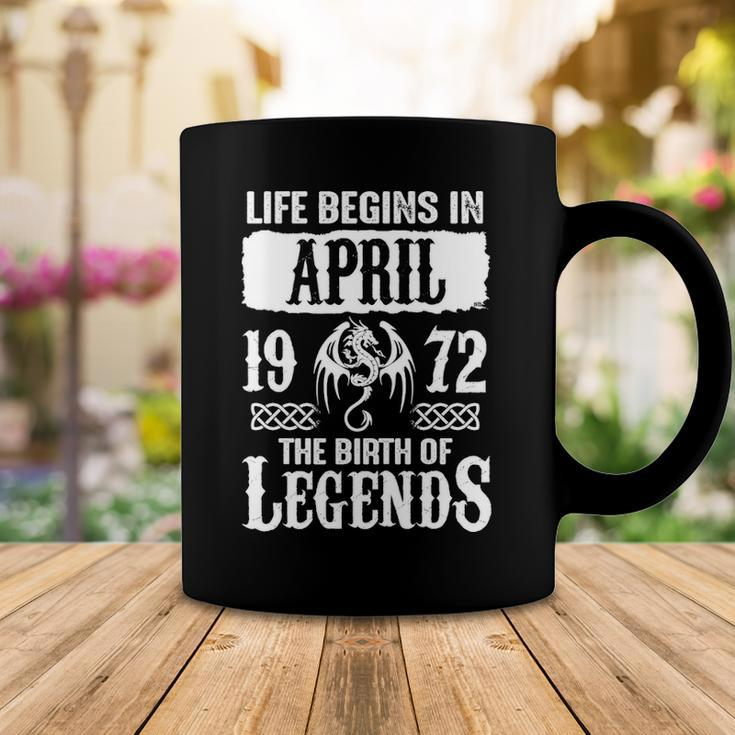April 1972 Birthday Life Begins In April 1972 Coffee Mug Funny Gifts