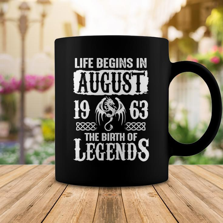 August 1963 Birthday Life Begins In August 1963 Coffee Mug Funny Gifts