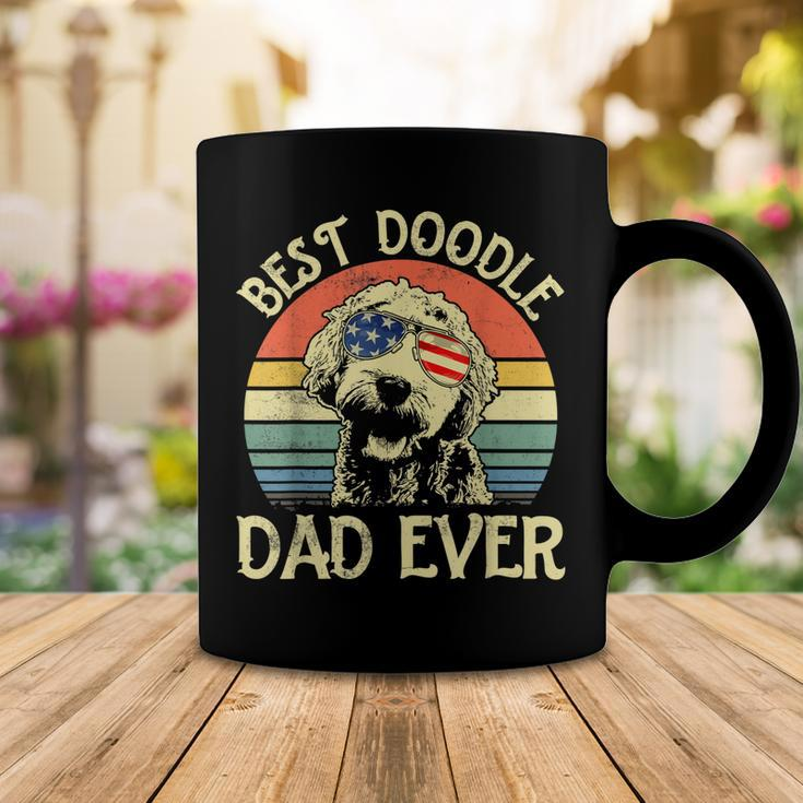 Best Doodle Dad Ever Goldendoodle American Flag 4Th Of July Coffee Mug Funny Gifts