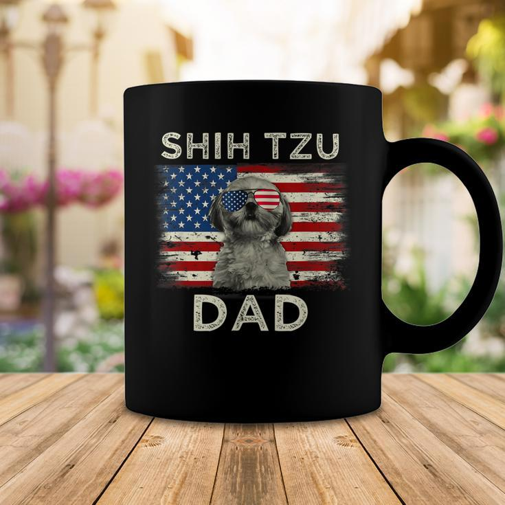 Best Shih Tzu Dad Ever American Flag 4Th Of July Father Day Coffee Mug Funny Gifts