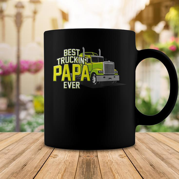 Best Truckin Papa Ever Trucker Truck Driver Dad Father Coffee Mug Funny Gifts