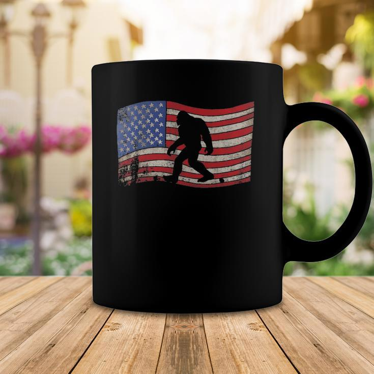 Bigfoot American Flag Sasquatch 4Th July Gift Coffee Mug Unique Gifts