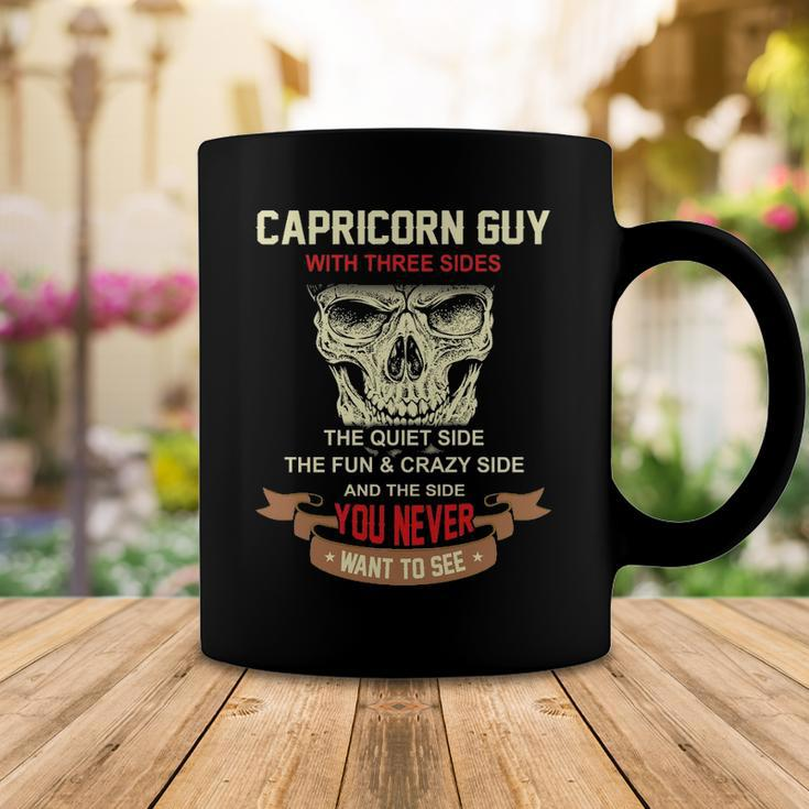 Capricorn Guy I Have 3 Sides Capricorn Guy Birthday Coffee Mug Funny Gifts