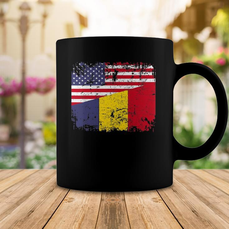 Chadian Roots Half American Flag Usa Chad Flag Coffee Mug Unique Gifts