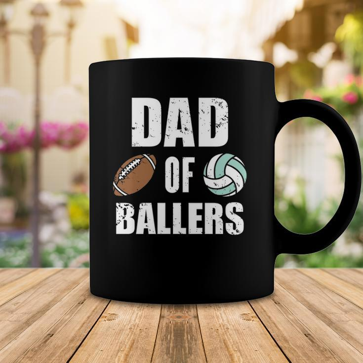 Dad Of Ballers Funny Football Volleyball Dad Coffee Mug Unique Gifts