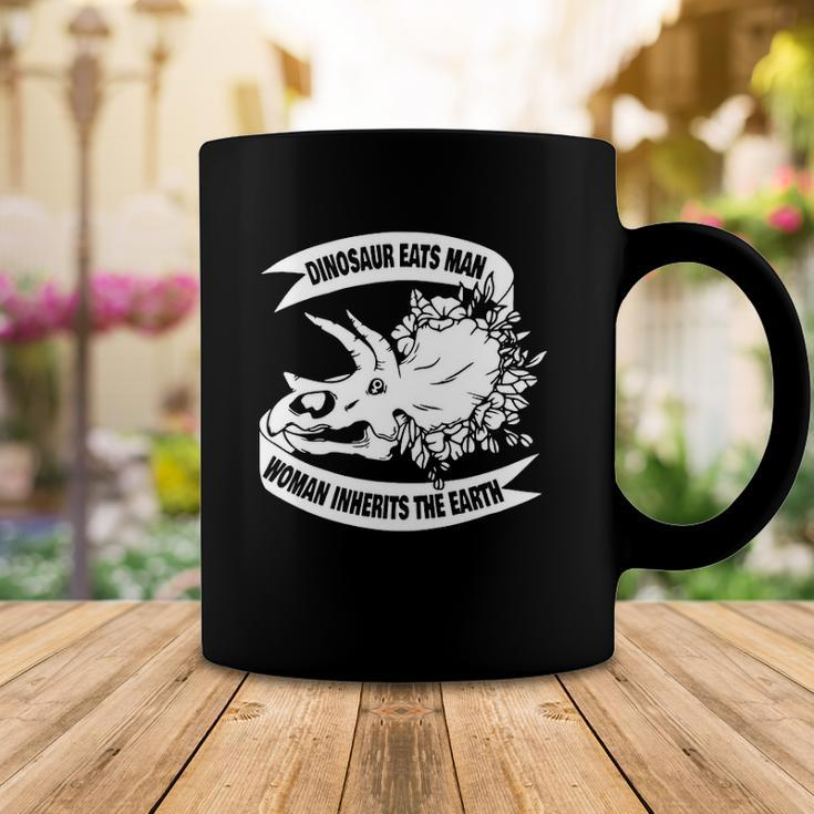 Dinosaur Eats Man Woman Inherits The Earth Coffee Mug Unique Gifts