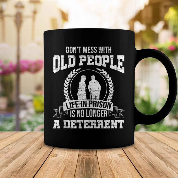 Dont Mess With Old People Funny Saying Prison Vintage Gift Coffee Mug Funny Gifts