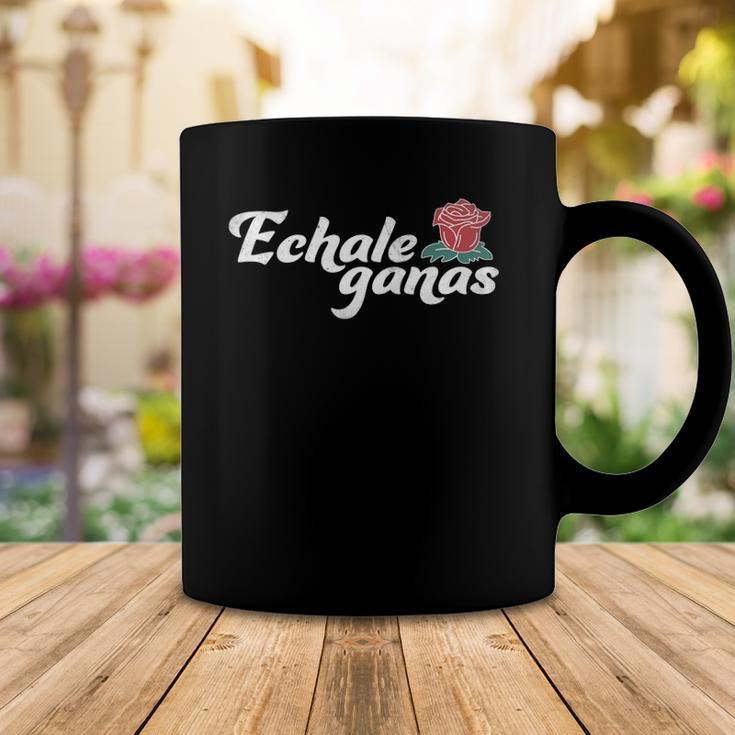 Echale Ganas Rose Vintage Retro Mexican Quote Coffee Mug Unique Gifts