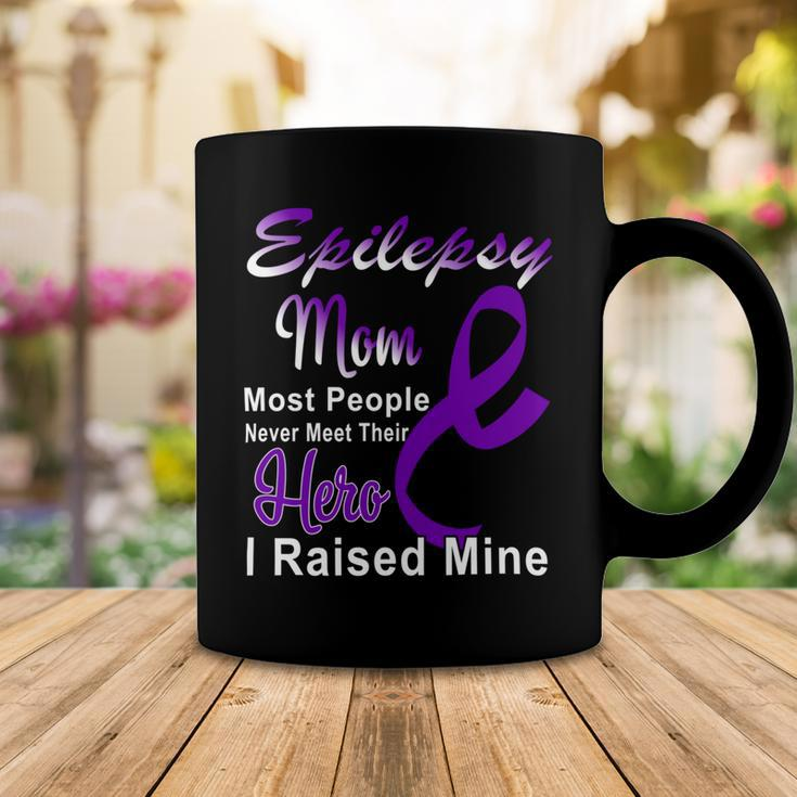 Epilepsy Mom Most People Never Meet Their Hero I Raised Mine Purple Ribbon Epilepsy Epilepsy Awareness Coffee Mug Unique Gifts