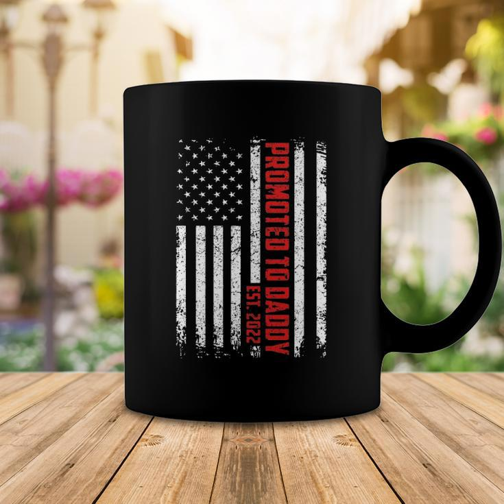 Fathers Day Promoted To Daddy Est 2022 American Flag Coffee Mug Unique Gifts