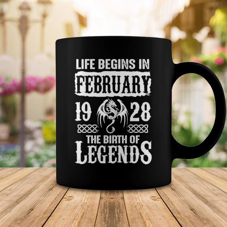 February 1928 Birthday Life Begins In February 1928 Coffee Mug Funny Gifts