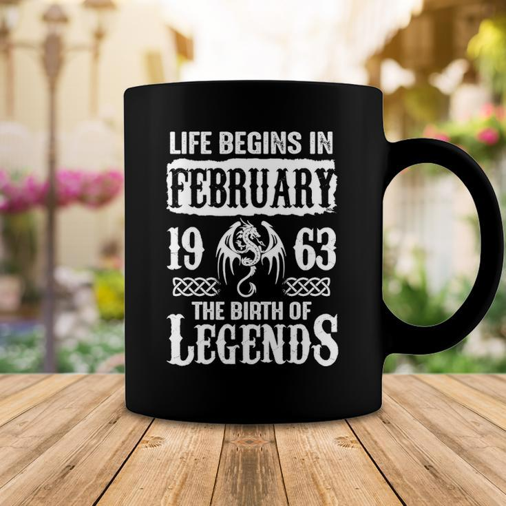 February 1963 Birthday Life Begins In February 1963 Coffee Mug Funny Gifts