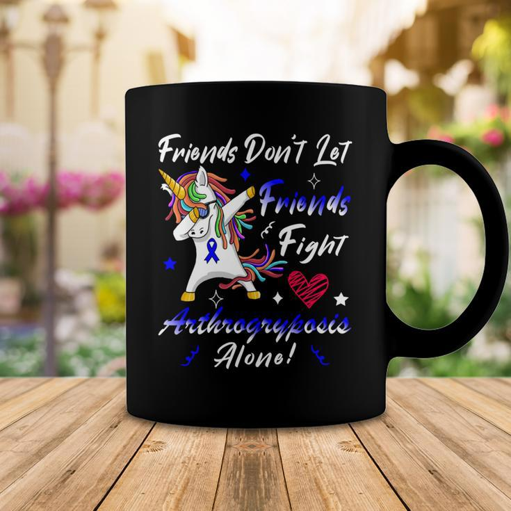 Friends Dont Let Friends Fight Arthrogryposis Alone Unicorn Blue Ribbon Arthrogryposis Arthrogryposis Awareness Coffee Mug Unique Gifts