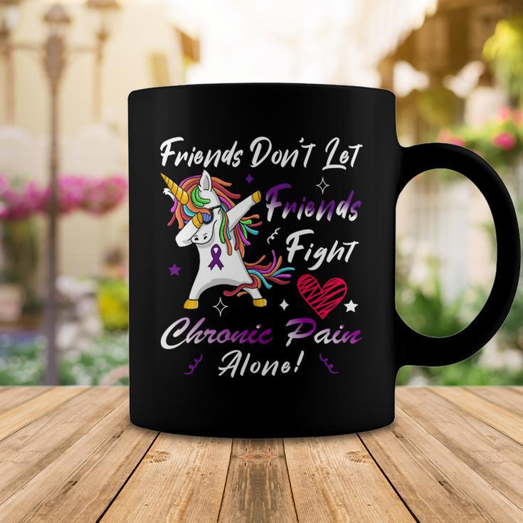 Friends Dont Let Friends Fight Chronic Pain Alone Unicorn Purple Ribbon Chronic Pain Support Chronic Pain Awareness Coffee Mug Funny Gifts