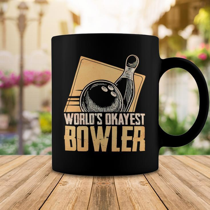 Funny Bowling Player Worlds Okayest 223 Bowling Bowler Coffee Mug Funny Gifts