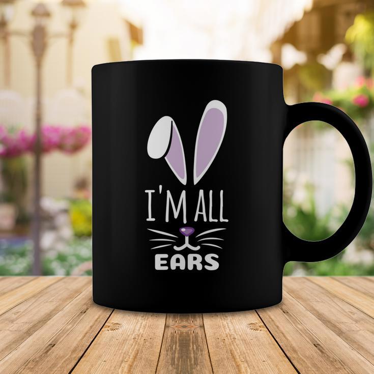 Funny Cute Pastel Purple Bunny Im All Ears Rabbit Happy Easter Day Gift For Girls Women Mom Mommy Family Birthday Holiday Christmas Coffee Mug Funny Gifts