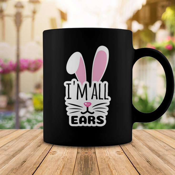 Funny Cute Pink Bunny Im All Ears Rabbit Happy Easter Day Gift For Girls Women Mom Mommy Family Birthday Holiday Christmas Coffee Mug Funny Gifts