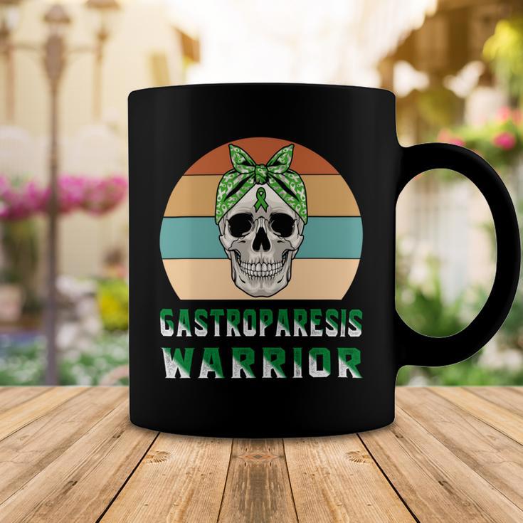 Gastroparesis Warrior Skull Women Vintage Green Ribbon Gastroparesis Gastroparesis Awareness Coffee Mug Funny Gifts