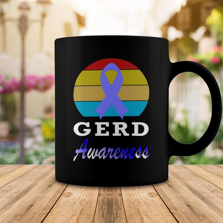 Gerd Awareness Vintage Periwinkle Blue Ribbon Gastroesophageal Reflux Disease Gerd Awareness Coffee Mug Funny Gifts