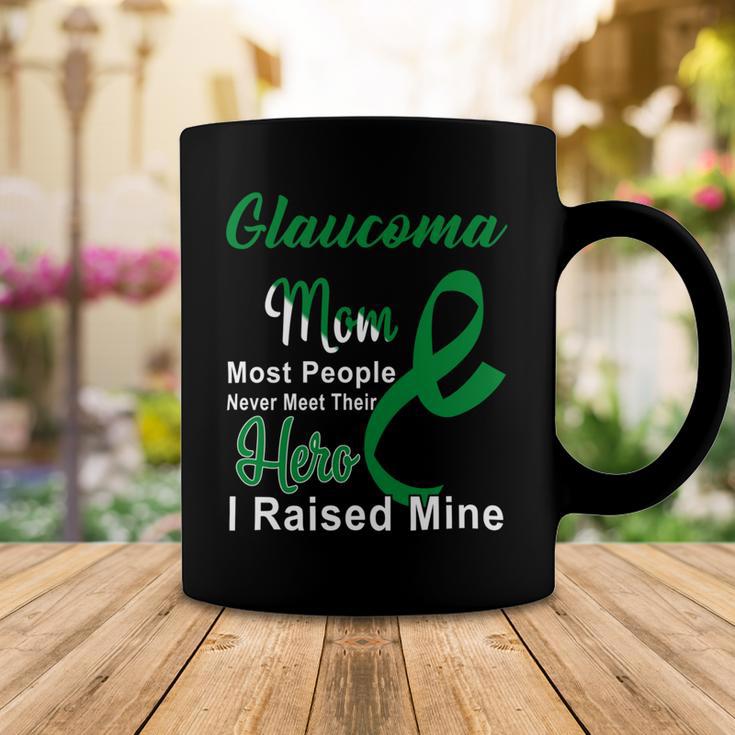 Glaucoma Mom Most People Never Meet Their Hero I Raised Mine Green Ribbon Glaucoma Glaucoma Awareness Coffee Mug Funny Gifts