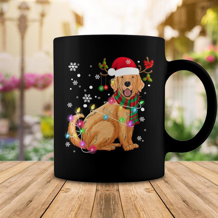 Golden Retriever Dog Wear Santa Hat Reindeer Horn Christmas Coffee Mug Unique Gifts
