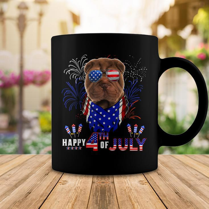 Happy 4Th Of July American Flag Shar Pei Sunglasses Coffee Mug Funny Gifts