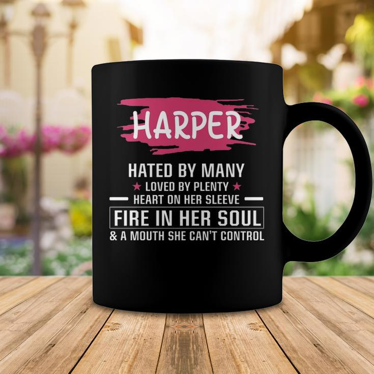 Harper Name Gift Harper Hated By Many Loved By Plenty Heart On Her Sleeve Coffee Mug Funny Gifts