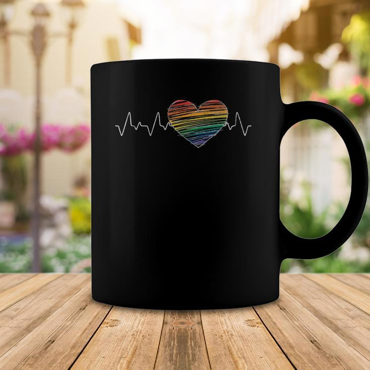 Human Rights Equality Gay Pride Month Heartbeat Lgbt Coffee Mug Unique Gifts