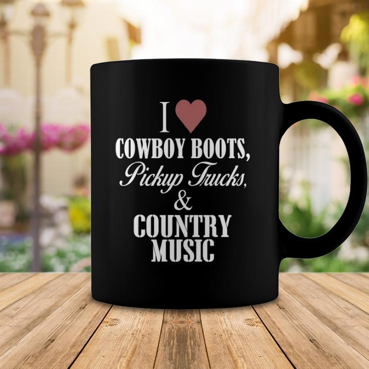I Heart Cowboy Boots Pickup Trucks And Country Music Coffee Mug Unique Gifts