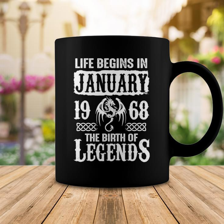 January 1968 Birthday Life Begins In January 1968 Coffee Mug Funny Gifts