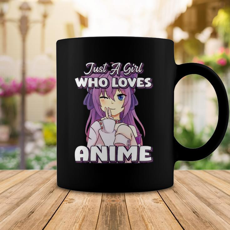 Just A Girl Who Loves Anime Peace Symbol V Fingers Fun Funny Coffee Mug Unique Gifts