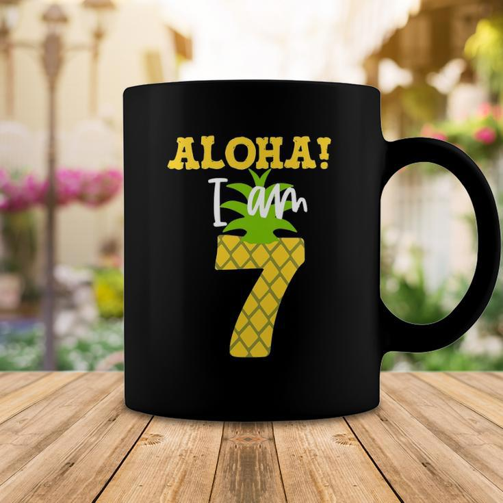 Kids Kids Aloha I Am 7 Luau Pineapple Birthday Party Coffee Mug Unique Gifts