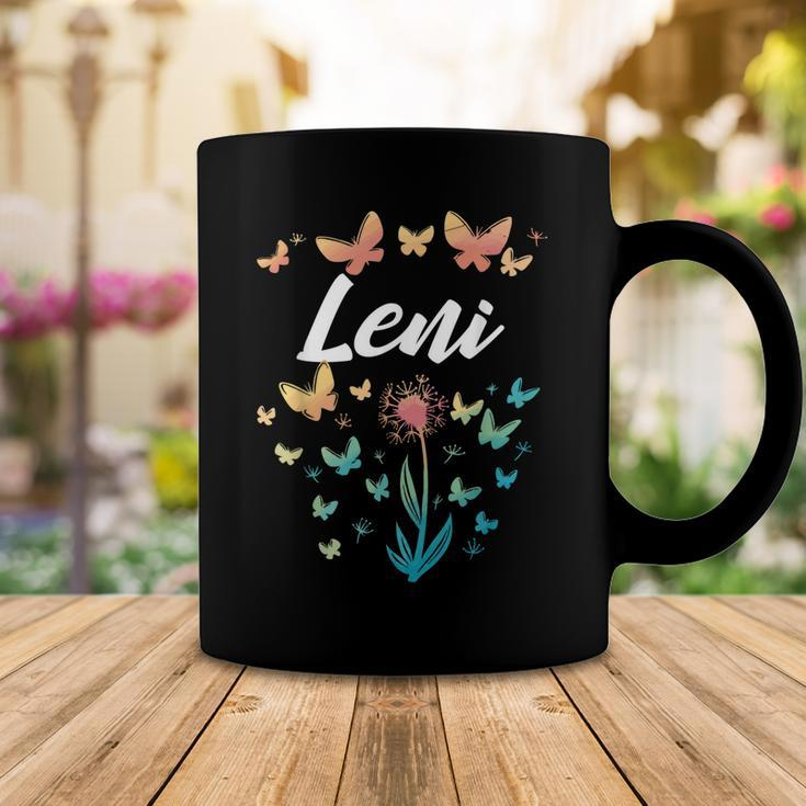 Leni Birthday Sister Butterfly Dandelion Name Leni Coffee Mug Funny Gifts
