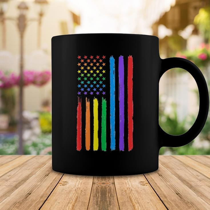 Lgbtq American Flag Pride Rainbow Gay Lesbian Bi Transgender Coffee Mug Unique Gifts