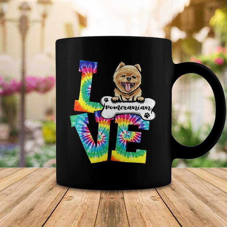 Love Pomeranian Tie Dye Rainbow Dog Lover T Shirt Coffee Mug Seseable UK