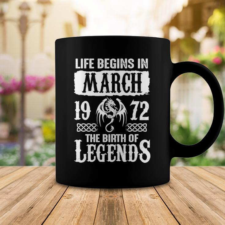 March 1972 Birthday Life Begins In March 1972 Coffee Mug Funny Gifts
