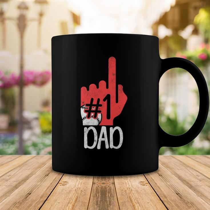 Mens 1 Dad Baseball Player Vintage Baseball Daddy Coffee Mug Unique Gifts