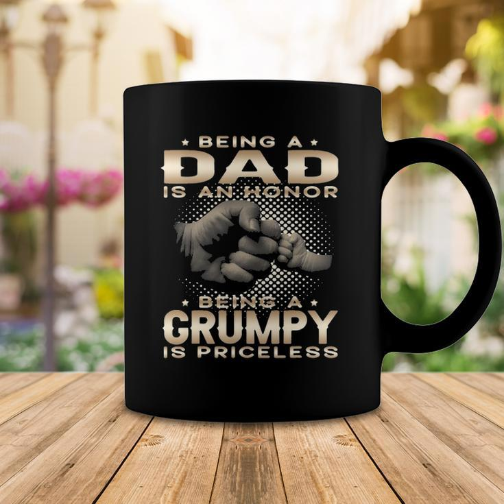 Mens Being A Dad Is An Honor Being A Grumpy Is Priceless Grandpa Coffee Mug Unique Gifts