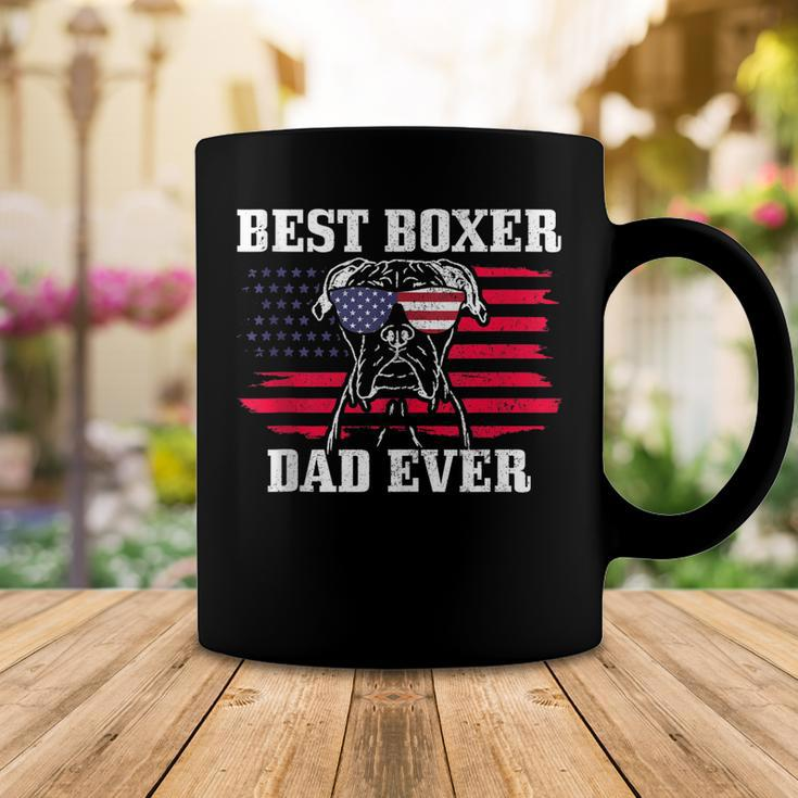 Mens Best Boxer Dad Ever Dog Patriotic 4Th Of July American Flag V2 Coffee Mug Funny Gifts