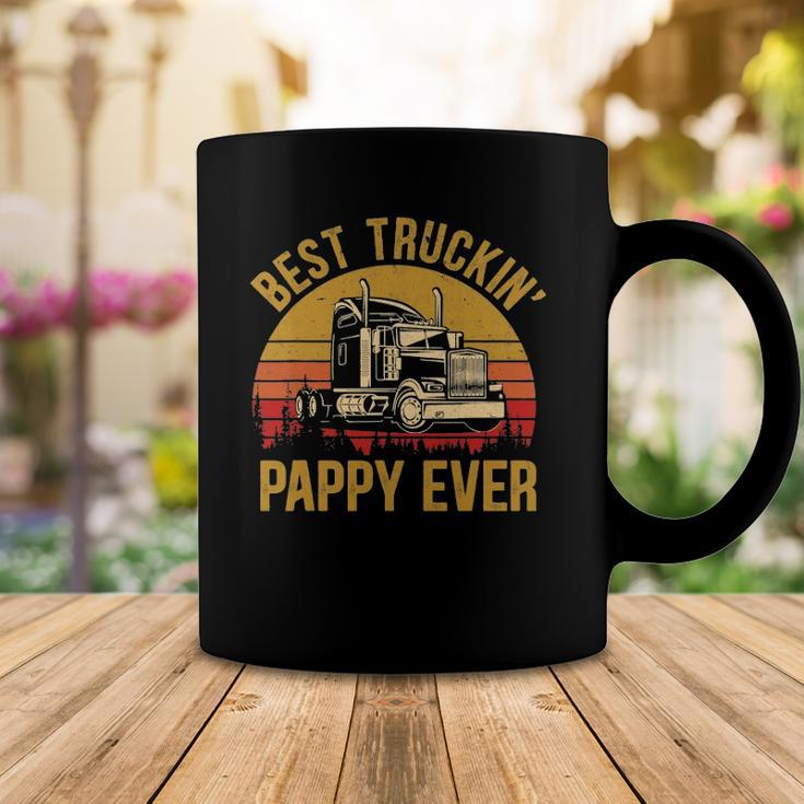 Mens Best Truckin Pappy Ever Big Rig Trucker Fathers Day Coffee Mug Unique Gifts
